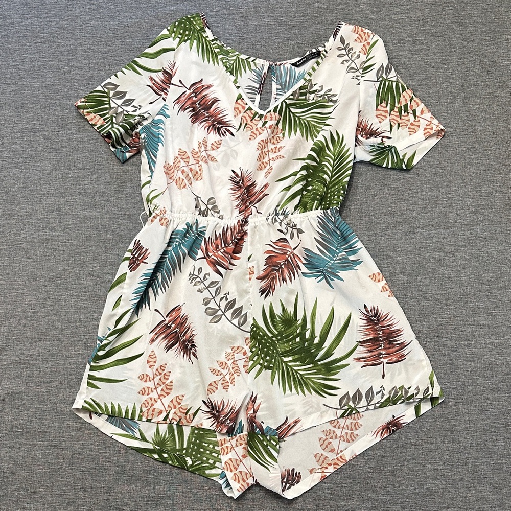 SHEIN Multicolor Leaf Print Jumpsuit